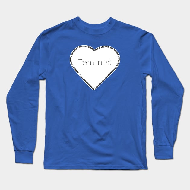 Feminist Heart T-Shirt Long Sleeve T-Shirt by FeministShirts